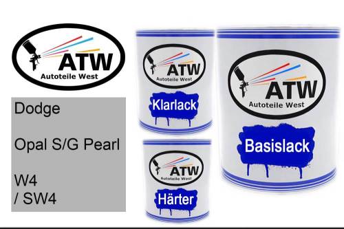 Dodge, Opal S/G Pearl, W4 / SW4: 1L Lackdose + 1L Klarlack + 500ml Härter - Set, von ATW Autoteile West.